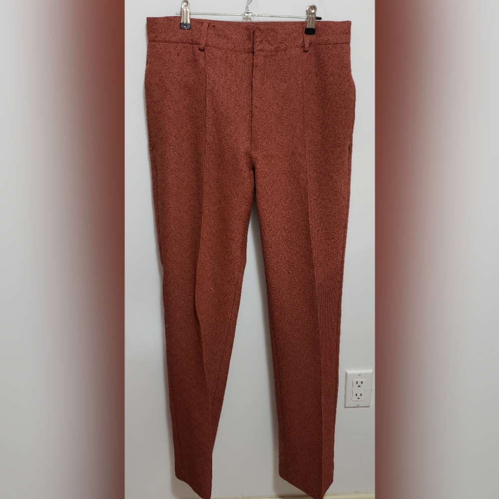 Retro orange and black high-rise pants